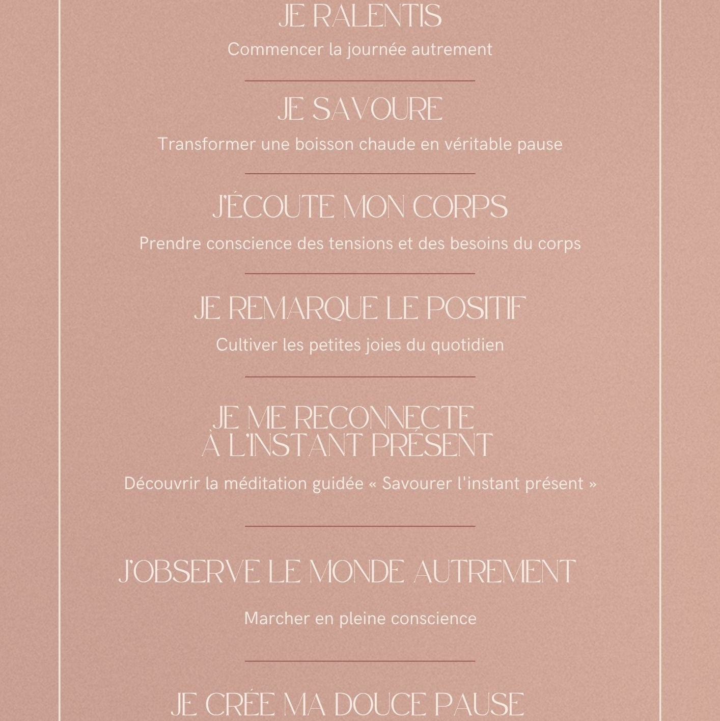 guide offert, ralentir, soin de soi, douceur, charge mentale, antistress, nature